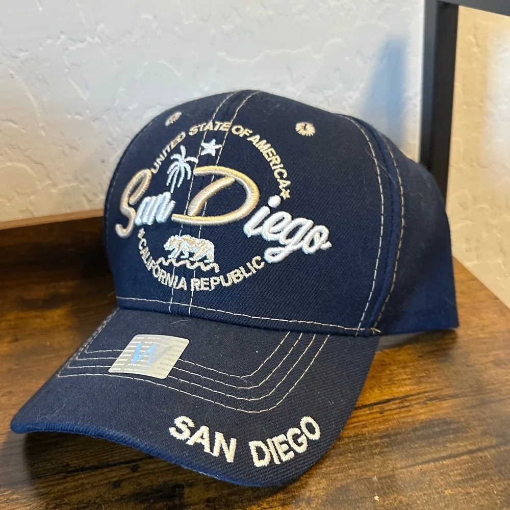 NEW Navy San Diego Embroidered Cap hat unisex womens men’s‎ California Velcro